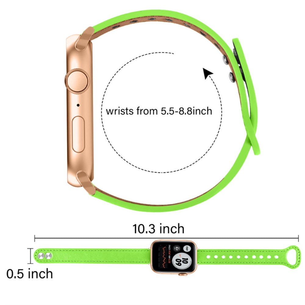 Rigtigt nydelig Universal Apple Ægte læder Urrem - Grøn#serie_9