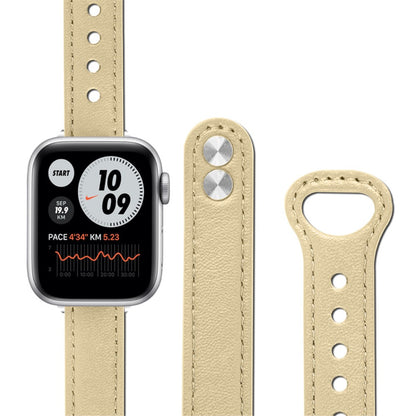 Rigtigt cool Universal Apple Ægte læder Urrem - Beige#serie_5
