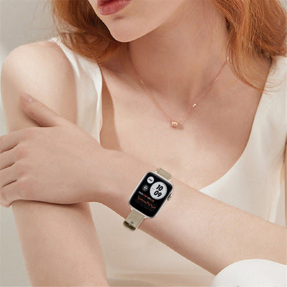 Meget fint Universal Apple Ægte læder Urrem - Beige#serie_3