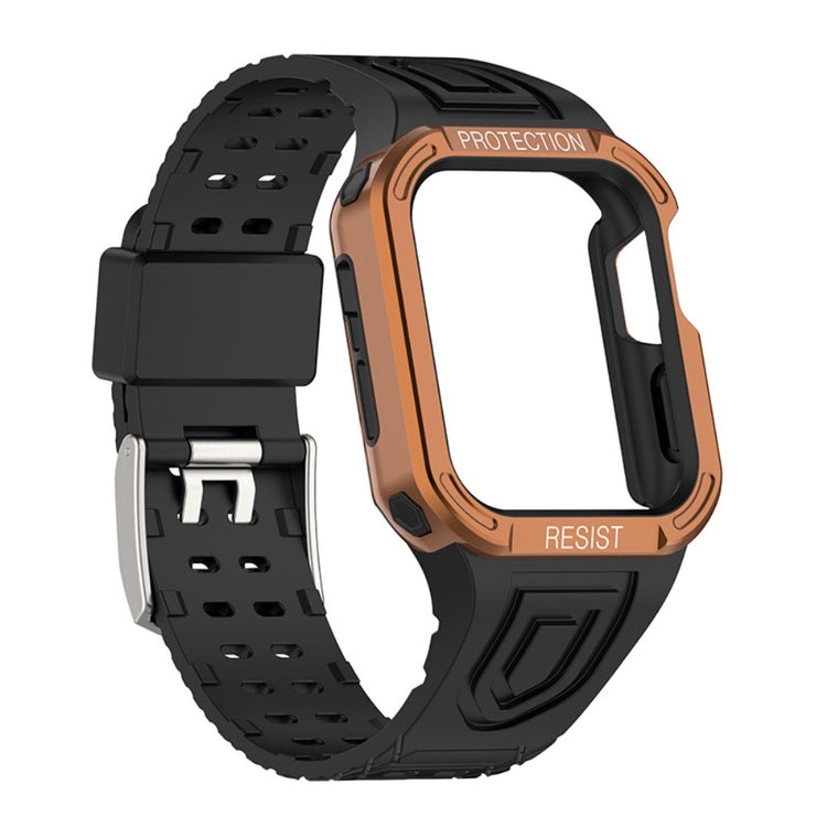 Meget hårdfør Apple Watch Series 7 45mm Silikone Rem - Sort#serie_7