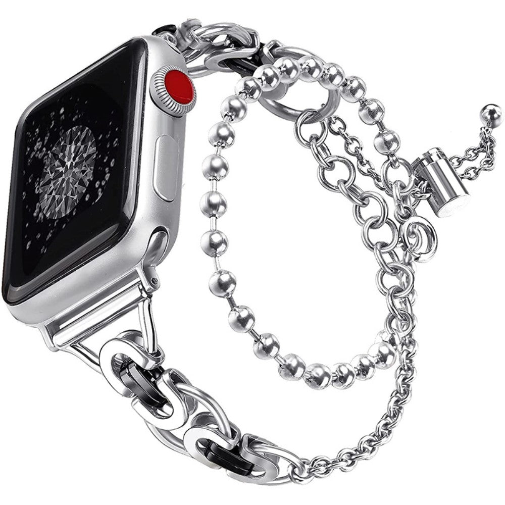 Vildt fed Apple Watch Series 7 45mm Metal Rem - Sølv#serie_3