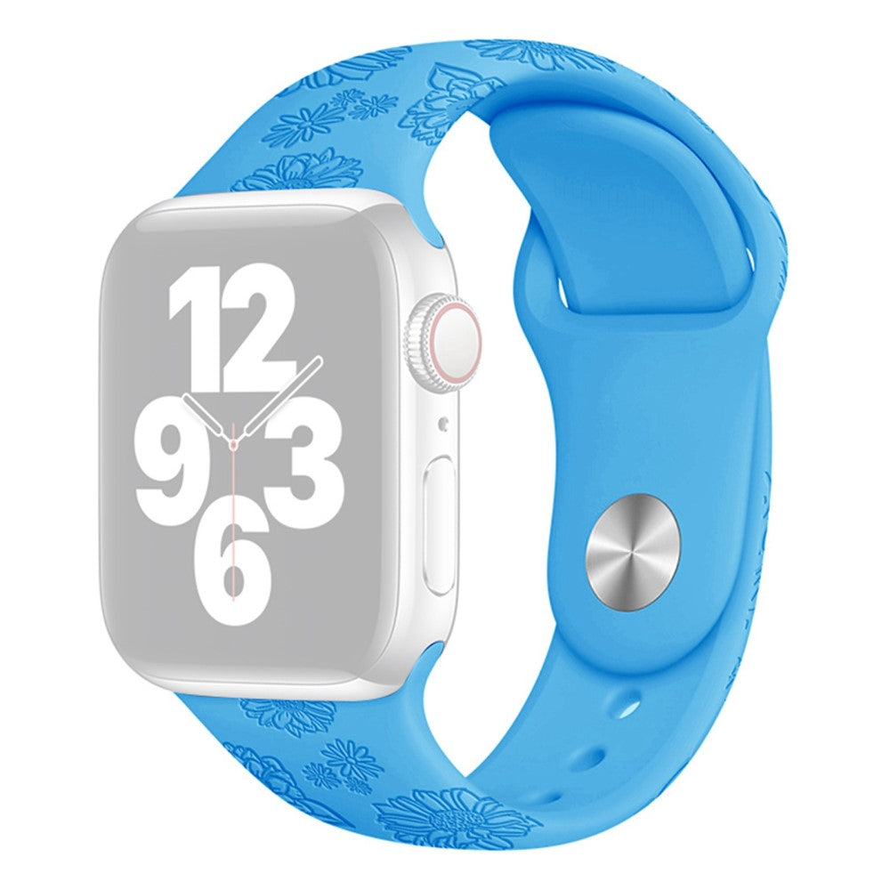 Super kønt Apple Watch Series 7 45mm Silikone Rem - Blå#serie_18