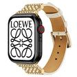 Apple Watch Series 7 45mm Echtes Leder und Strass armband