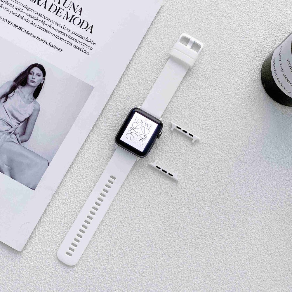 Helt vildt sejt Apple Watch Series 7 45mm Silikone Rem - Hvid#serie_10