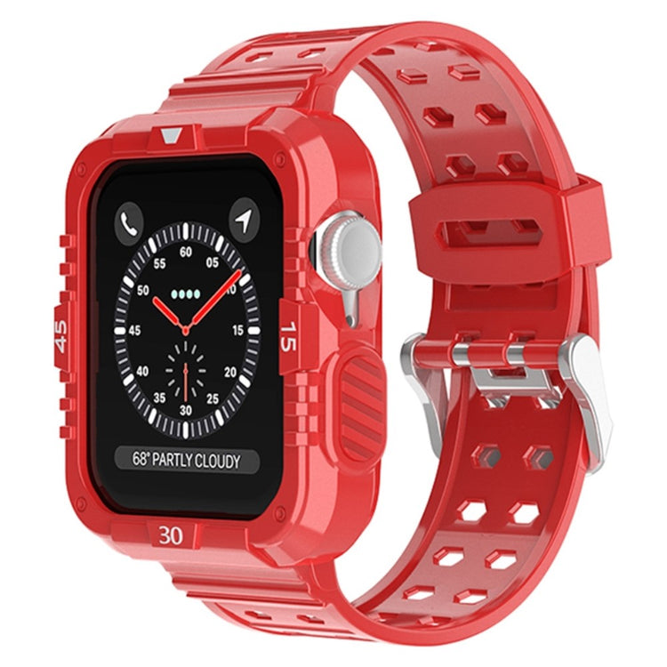 Vildt fint Apple Watch Series 7 45mm Silikone Rem - Rød#serie_4
