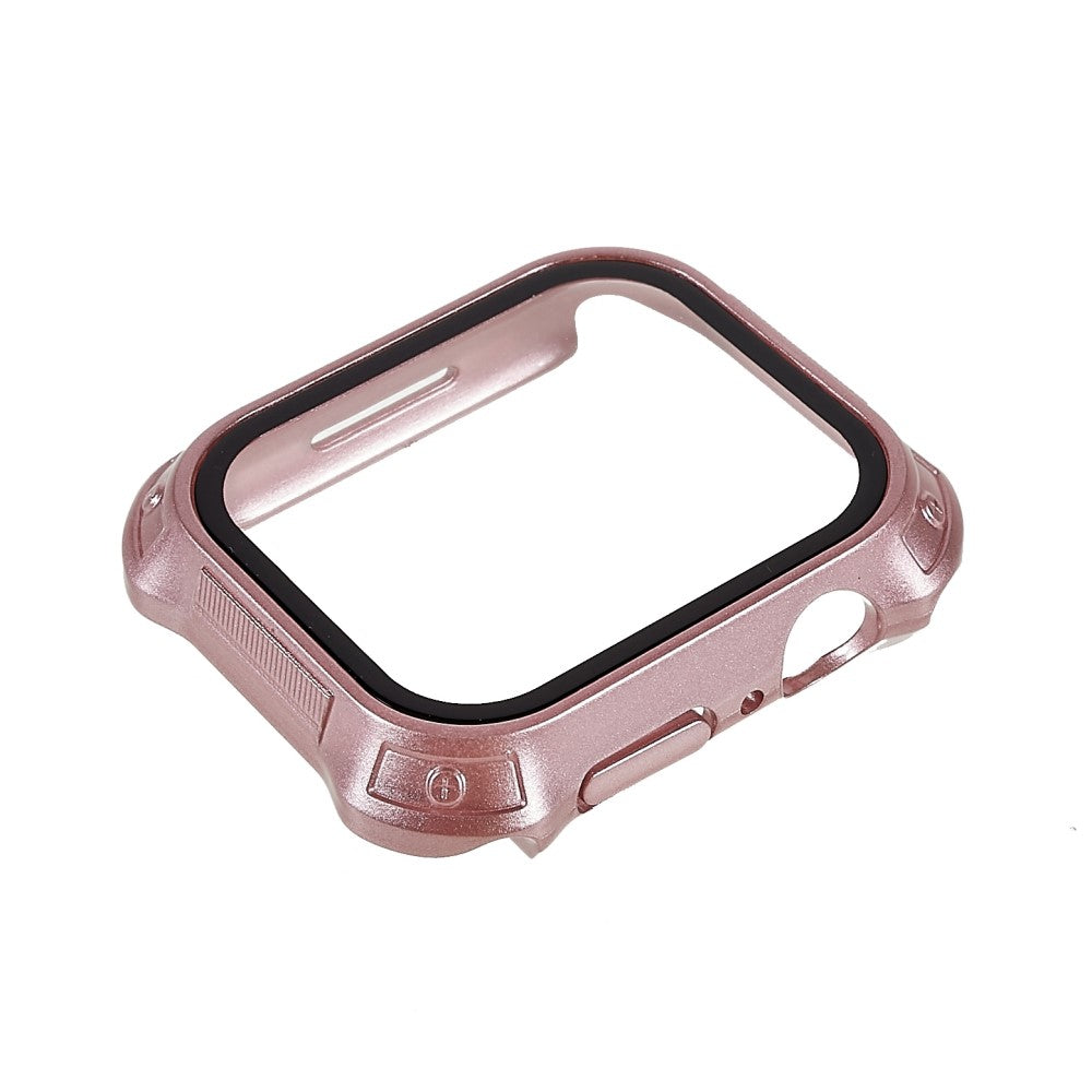 Super Fed Apple Watch Series 7 45mm Cover med Skærmbeskytter i Plastik og Hærdet Glas - Pink#serie_4