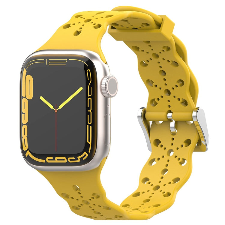 Vildt fed Apple Watch Series 7 45mm Silikone Urrem - Gul#serie_6