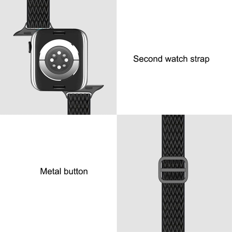 Rigtigt skøn Apple Watch Series 7 45mm Stof Urrem - Blå#serie_8