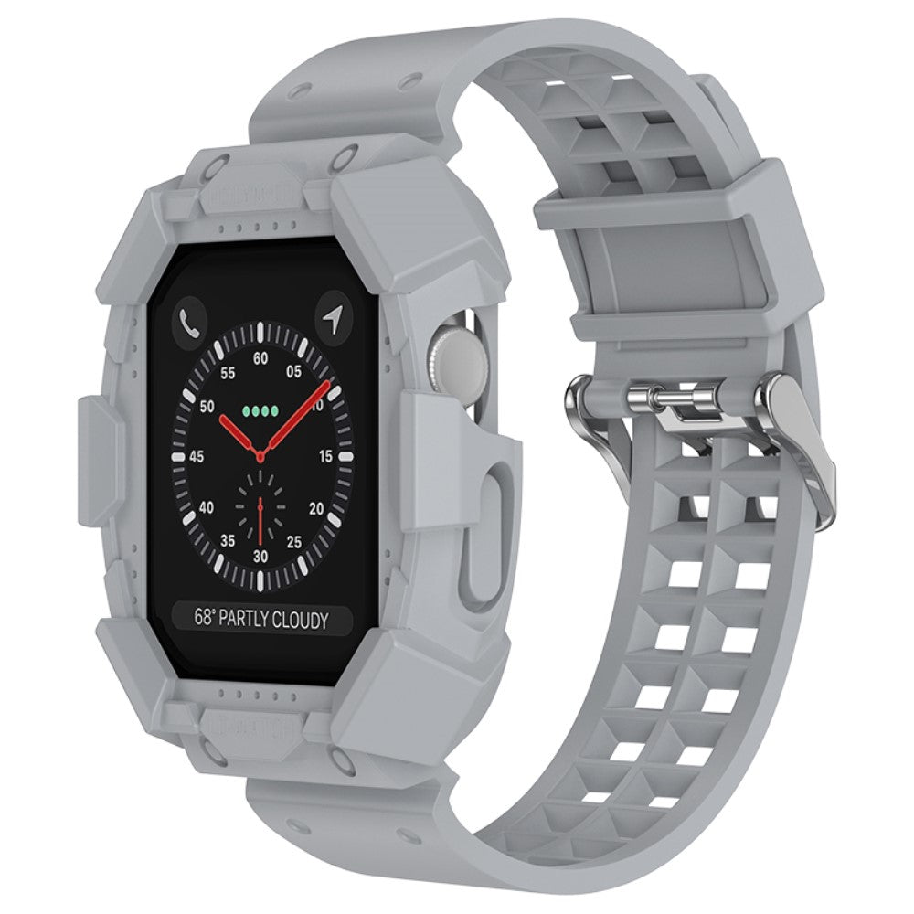 Super nydelig Apple Watch Series 7 45mm Silikone Urrem - Sølv#serie_7