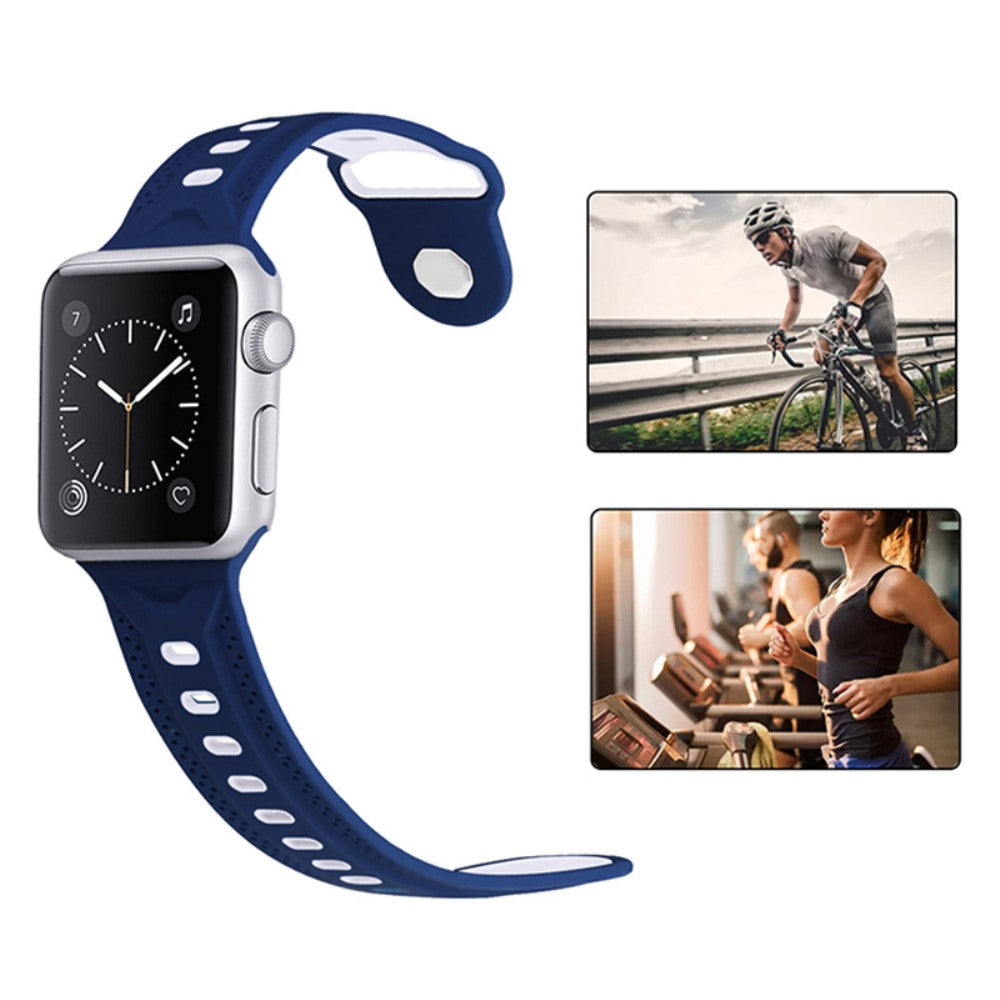 Elegant Apple Watch Series 7 45mm Silikone Urrem - Blå#serie_3