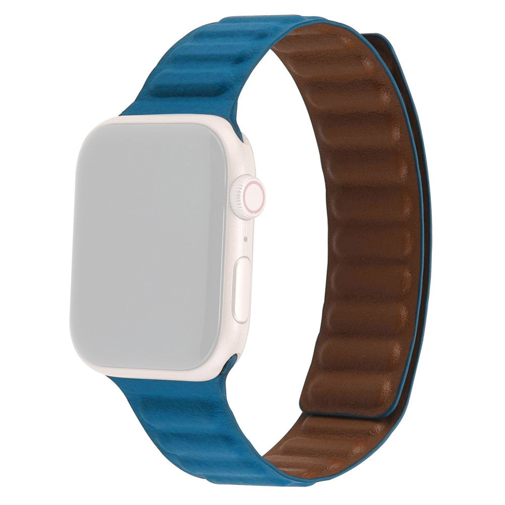 Meget cool Universal Apple Ægte læder Rem - Blå#serie_4