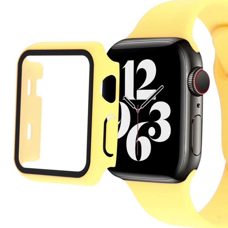 Vildt Fed Apple Watch Ultra Cover med Skærmbeskytter i Plastik og Hærdet Glas - Gul#serie_12