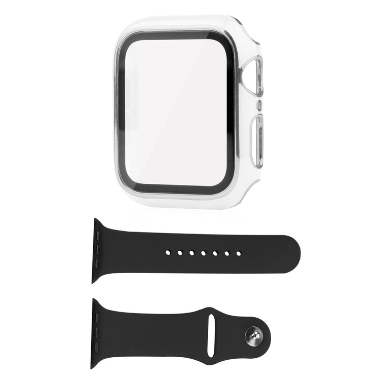 Apple Watch Ultra Plastik Cover med Cover og Hærdet Glas - Hvid#serie_3