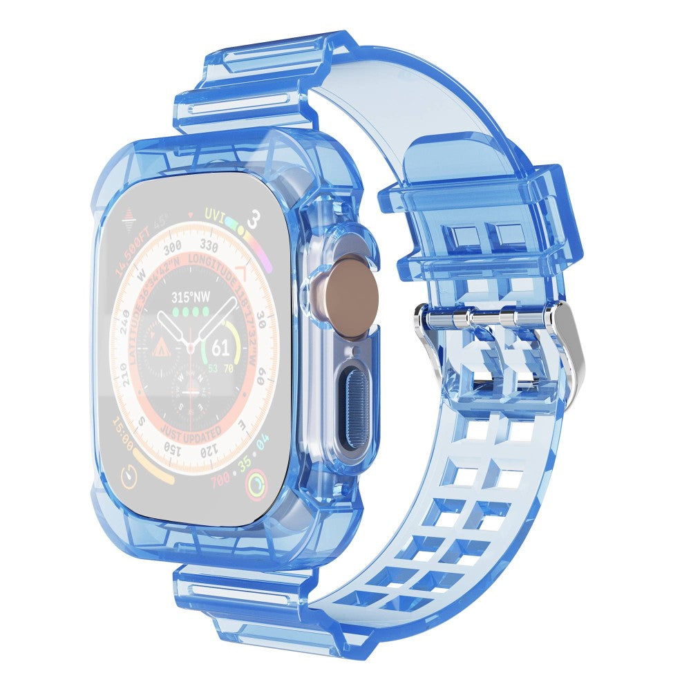 Super hårdfør Apple Watch Ultra Silikone Rem - Blå#serie_5