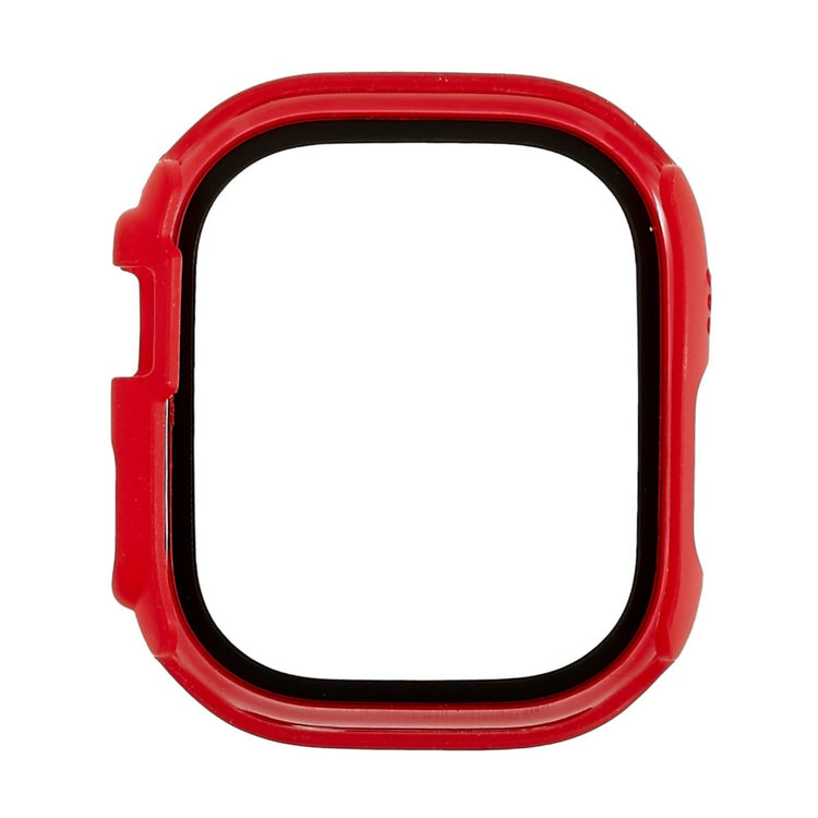 Vildt Godt Apple Watch Ultra Cover med Skærmbeskytter i Plastik og Hærdet Glas - Rød#serie_3