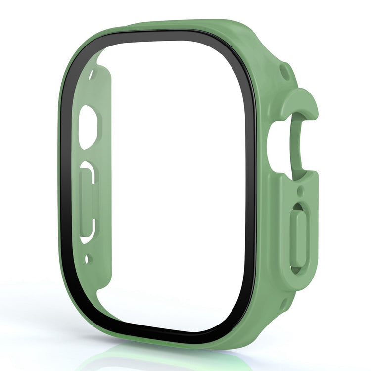 Beskyttende Apple Watch Ultra Cover med Skærmbeskytter i Plastik og Hærdet Glas - Grøn#serie_3