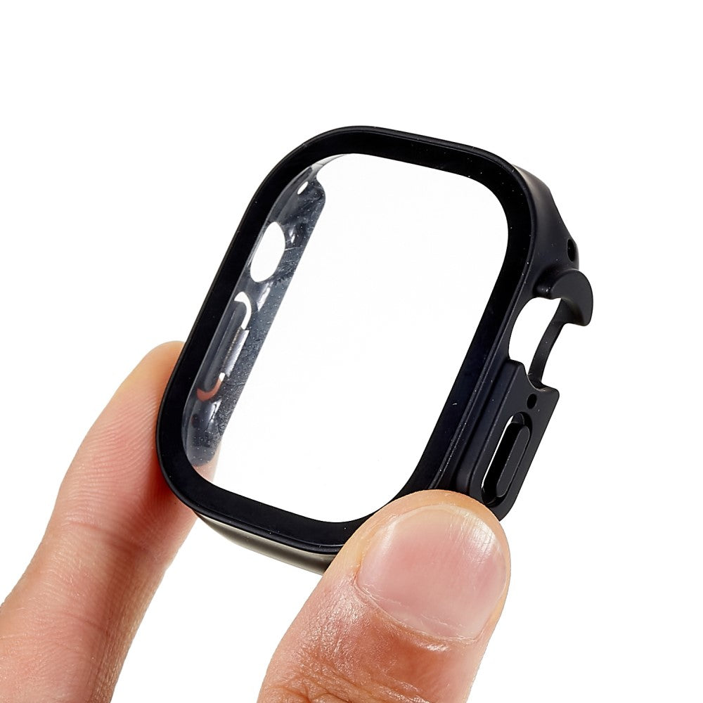 Super Fint Apple Watch Ultra Cover med Skærmbeskytter i Plastik og Hærdet Glas - Sort#serie_1