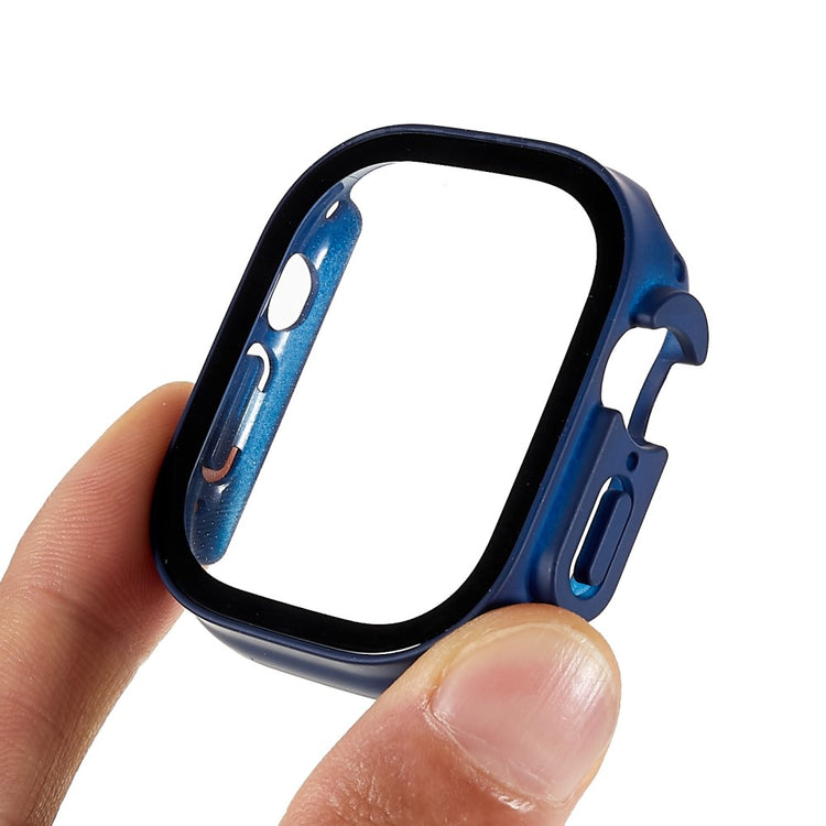 Super Fint Apple Watch Ultra Cover med Skærmbeskytter i Plastik og Hærdet Glas - Blå#serie_2