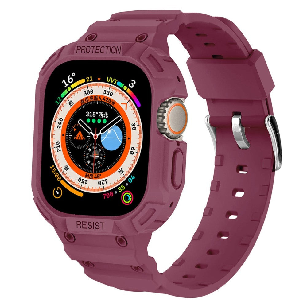 Vildt sejt Apple Watch Ultra Silikone Rem - Rød#serie_2
