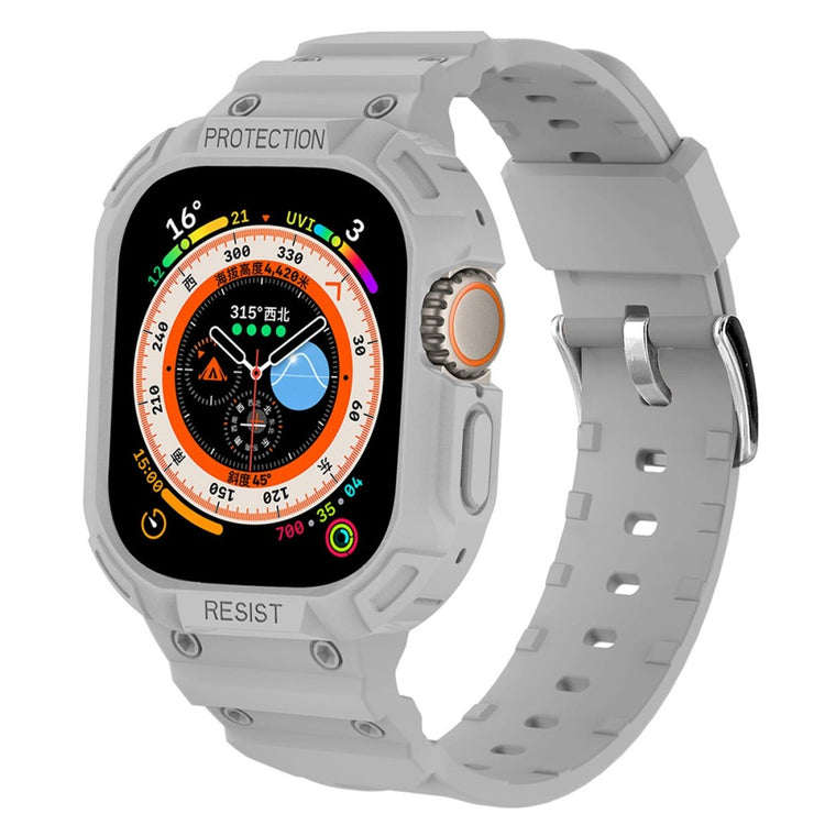 Vildt sejt Apple Watch Ultra Silikone Rem - Sølv#serie_3