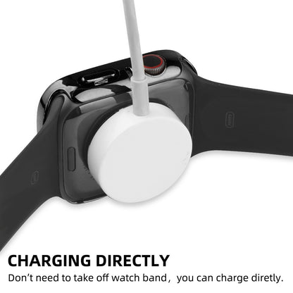 Godt Apple Watch Series 8 (41mm) / Apple Watch Series 7 41mm Cover med Skærmbeskytter i Plastik, Rhinsten og Hærdet Glas - Sort#serie_1