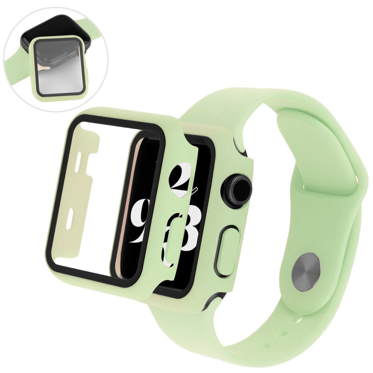 Flot Apple Watch Series 8 (41mm) / Apple Watch Series 7 41mm Cover med Skærmbeskytter i Plastik og Hærdet Glas - Grøn#serie_5