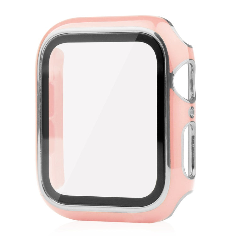 Mega Fint Apple Watch Series 8 (41mm) / Apple Watch Series 7 41mm Cover med Skærmbeskytter i Plastik og Hærdet Glas - Pink#serie_6