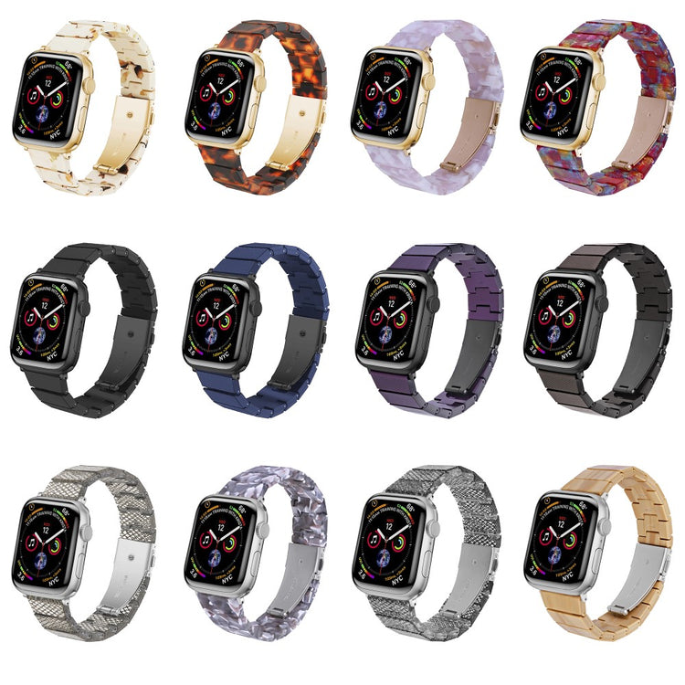 Meget Hårdfør Plastik Universal Rem passer til Apple Smartwatch - Sort#serie_7