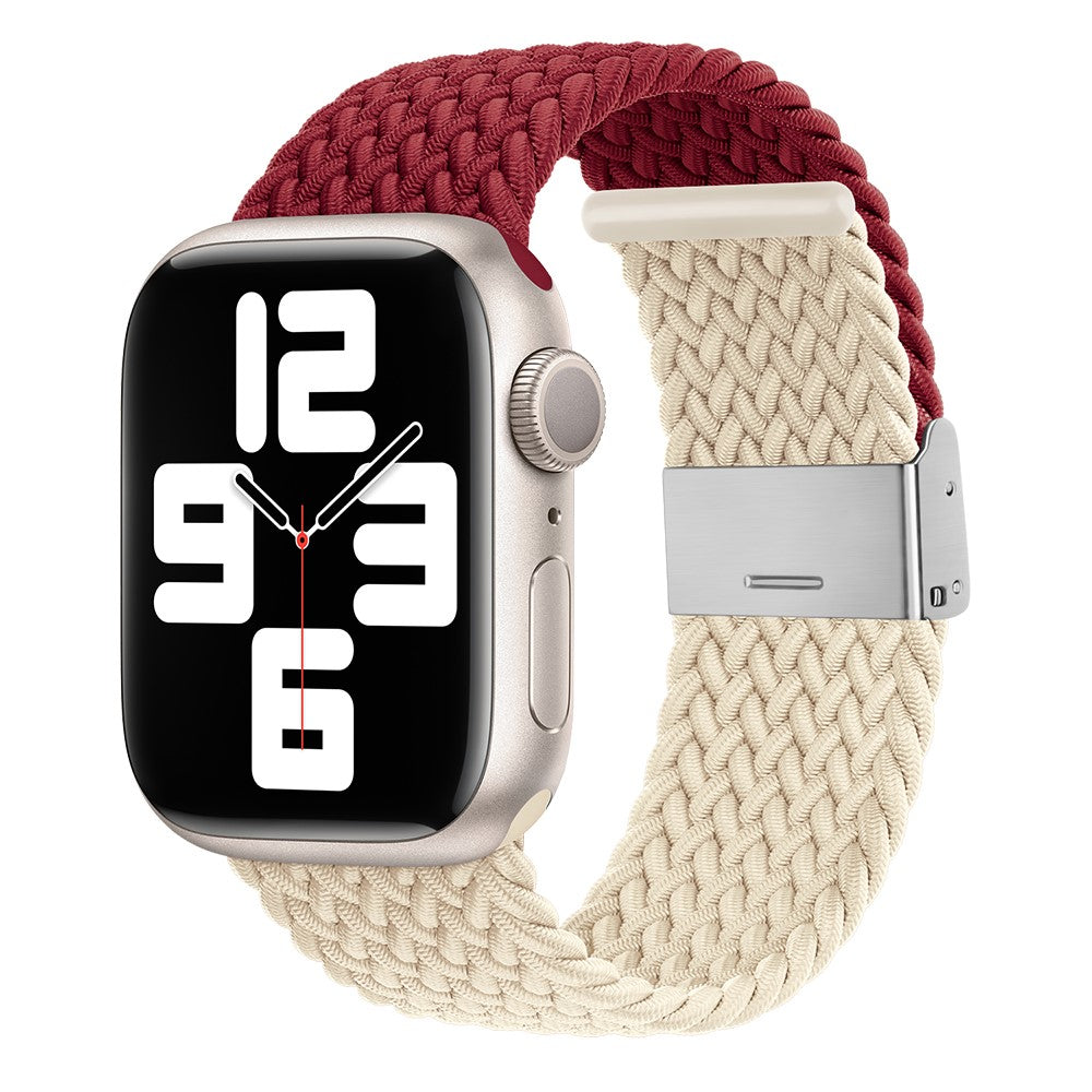 Tidsløst Nylon Universal Rem passer til Apple Smartwatch - Rød#serie_2