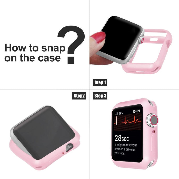 Apple Watch Series 1-3 42mm Holdbar Silikone Bumper  - Pink#serie_6