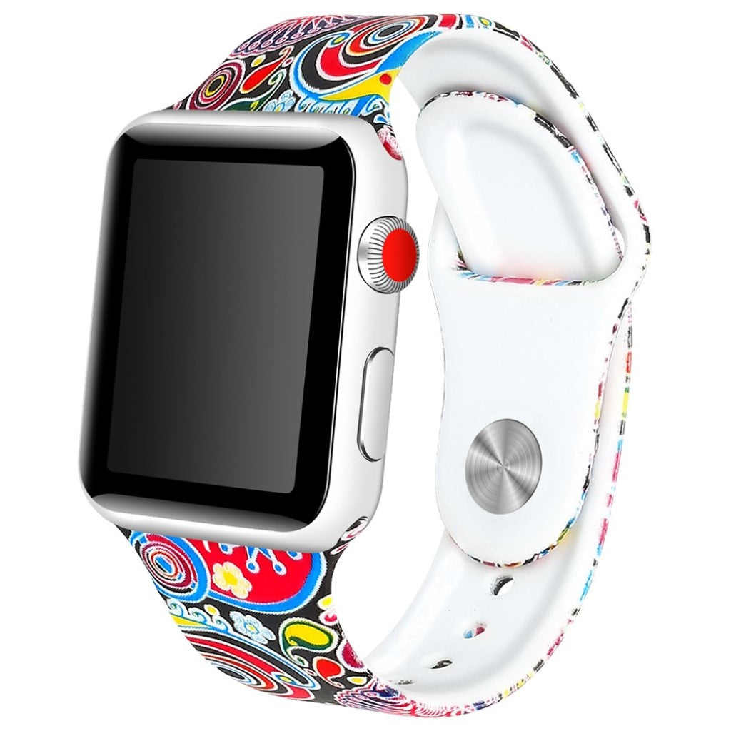 Godt Apple Watch Series 4 40mm Silikone Rem - Flerfarvet#serie_3