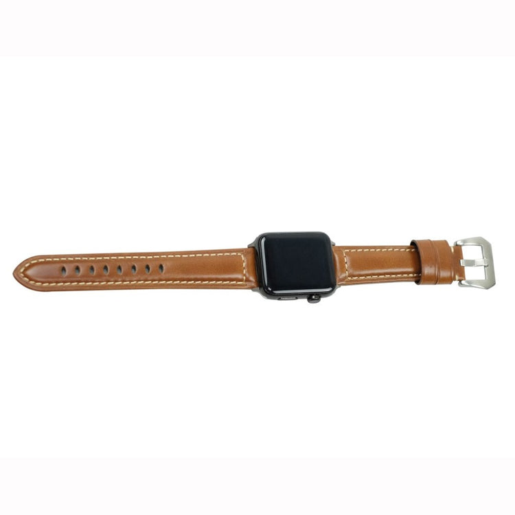 Mega holdbart Apple Watch Series 4 40mm Ægte læder Rem - Brun#serie_4