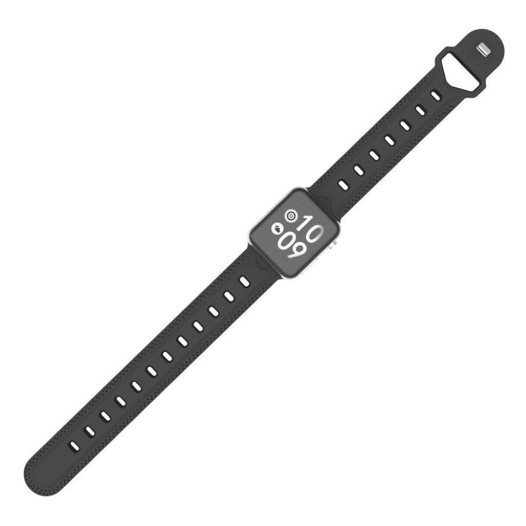 Meget flot Apple Watch Series 4 40mm Silikone Rem - Sort#serie_3