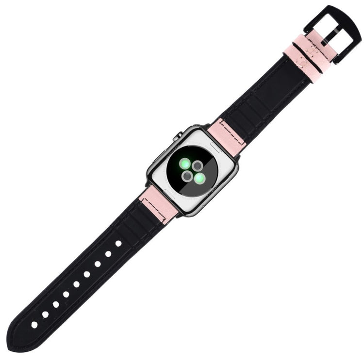 Cool Apple Watch Series 5 40mm Ægte læder og Silikone Rem - Pink#serie_4