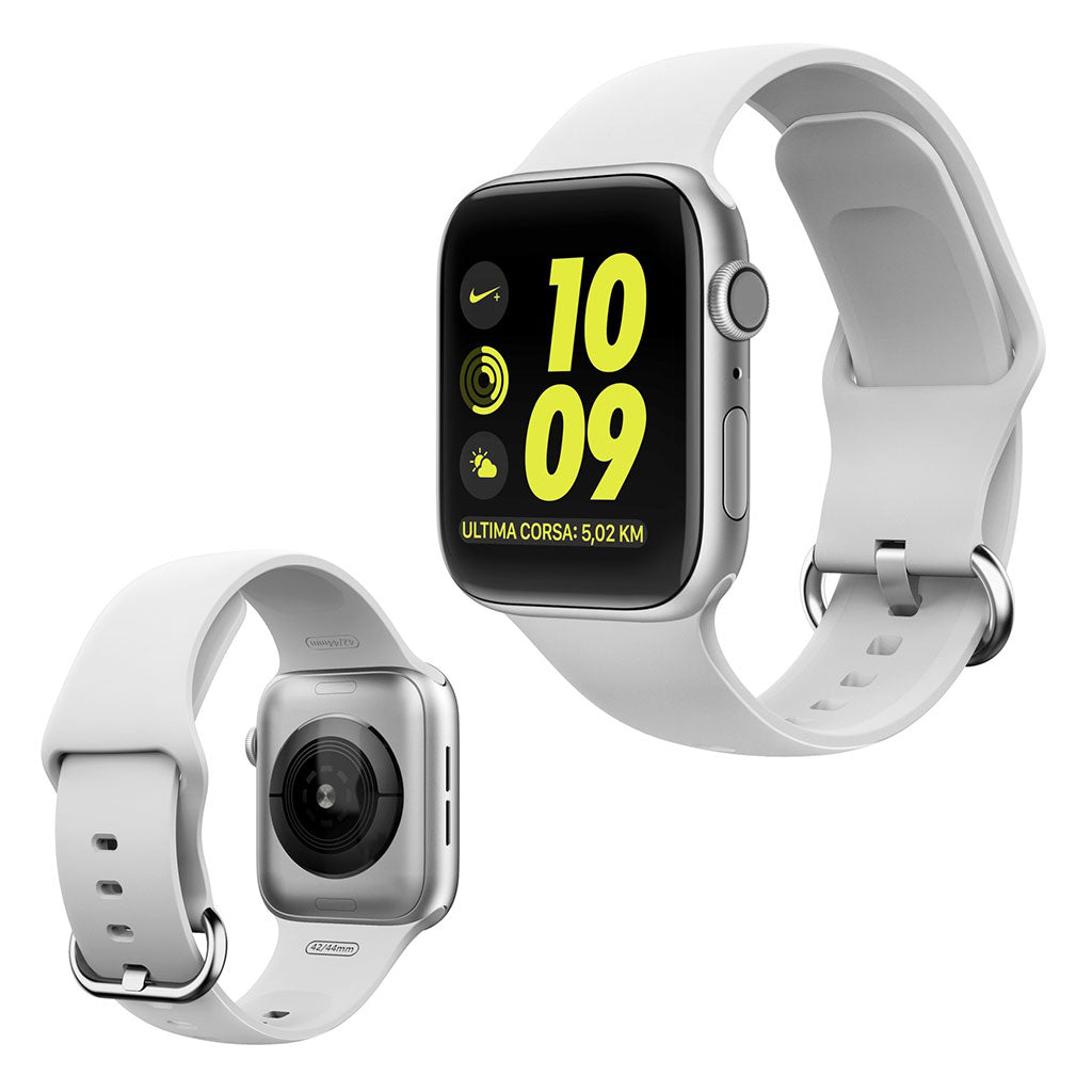 Rigtigt hårdfør Apple Watch Series 5 40mm Silikone Rem - Hvid#serie_1