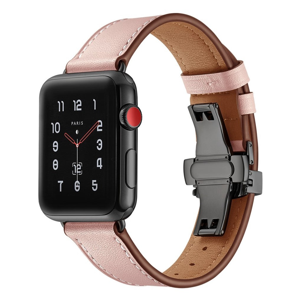  Apple Watch Series 5 40mm / Apple Watch 40mm Ægte læder Rem - Pink#serie_14