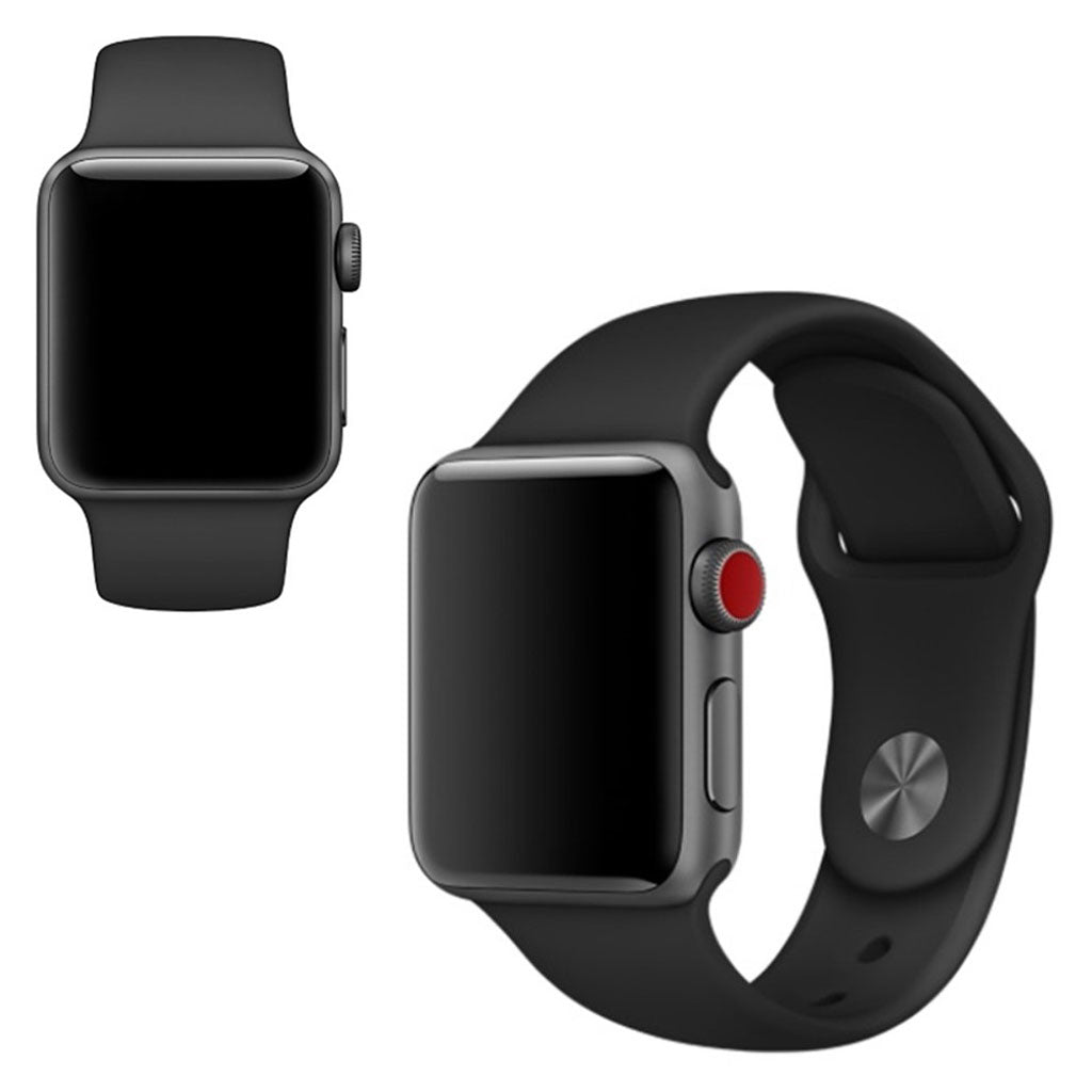  Apple Watch Series 5 44mm / Apple Watch 40mm Silikone Rem - Sort#serie_1