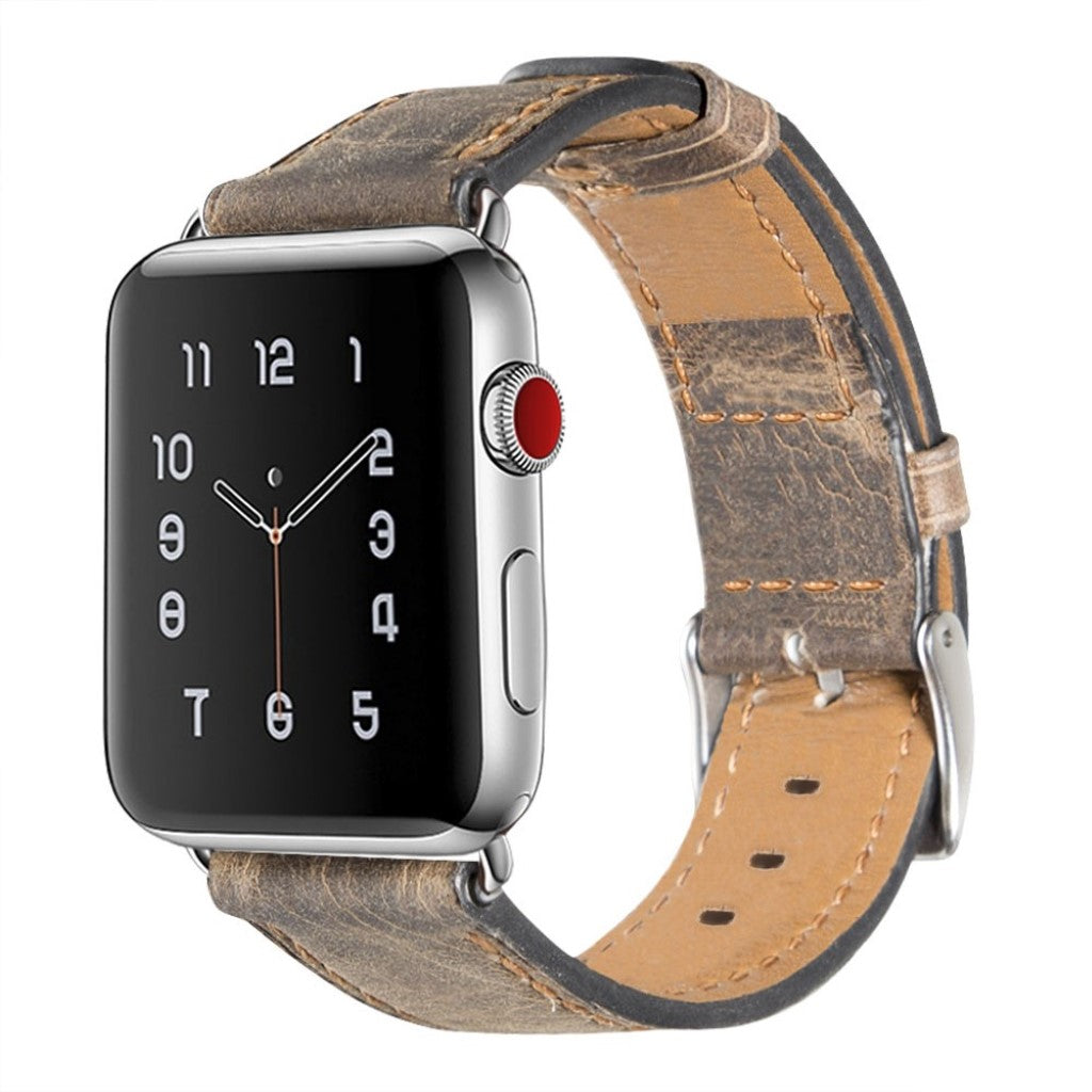 Meget fed Apple Watch Series 5 40mm Ægte læder Rem - Brun#serie_3