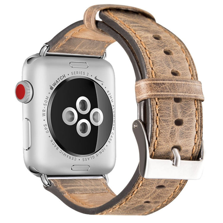 Meget fed Apple Watch Series 5 40mm Ægte læder Rem - Brun#serie_3