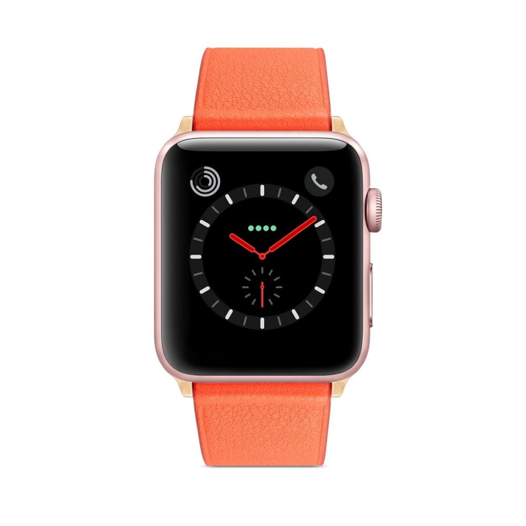 Helt vildt pænt Apple Watch Series 5 40mm Ægte læder Rem - Orange#serie_4