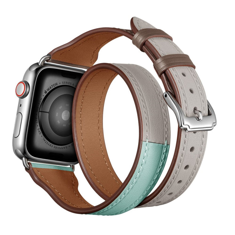  Apple Watch Series 5 44mm / Apple Watch 44mm Ægte læder Rem - Flerfarvet#serie_2