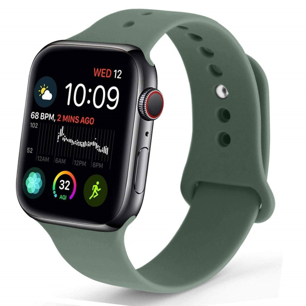 Rigtigt sejt Apple Watch Series 5 44mm Silikone Rem - Grøn#serie_4