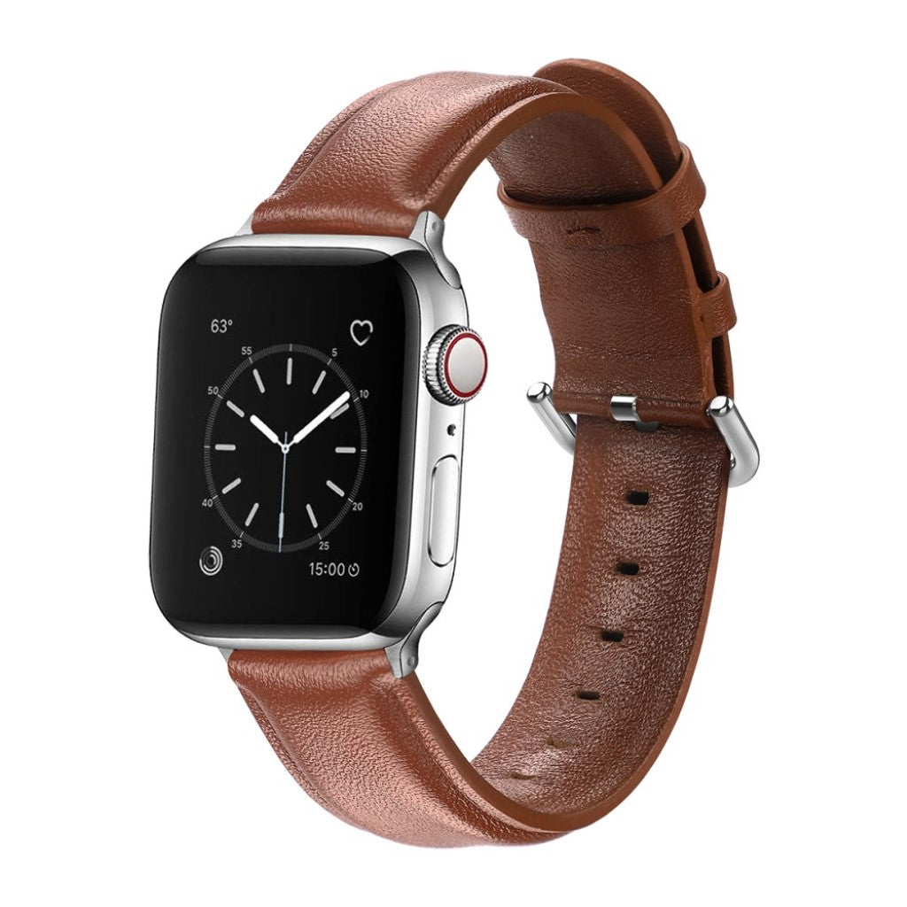 Mega smuk Apple Watch Series 5 44mm Ægte læder Rem - Brun#serie_7