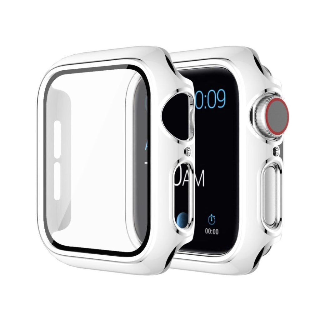 Rigtigt Fed Apple Watch Series 6 40mm / Apple Watch Series 5 40mm Cover med Skærmbeskytter i Silikone og Hærdet Glas - Hvid#serie_2