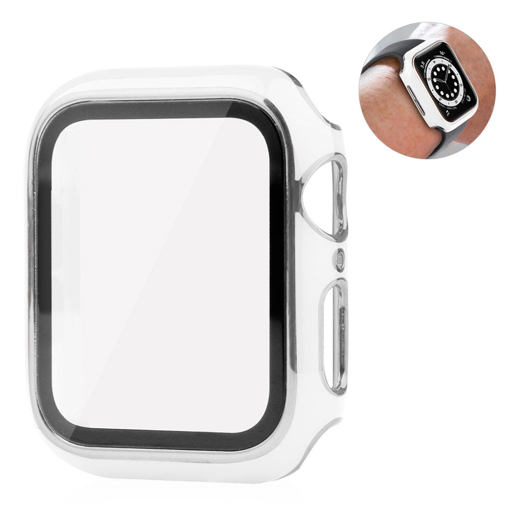 Meget Flot Universal Apple Cover med Skærmbeskytter i Plastik og Hærdet Glas - Hvid#serie_3