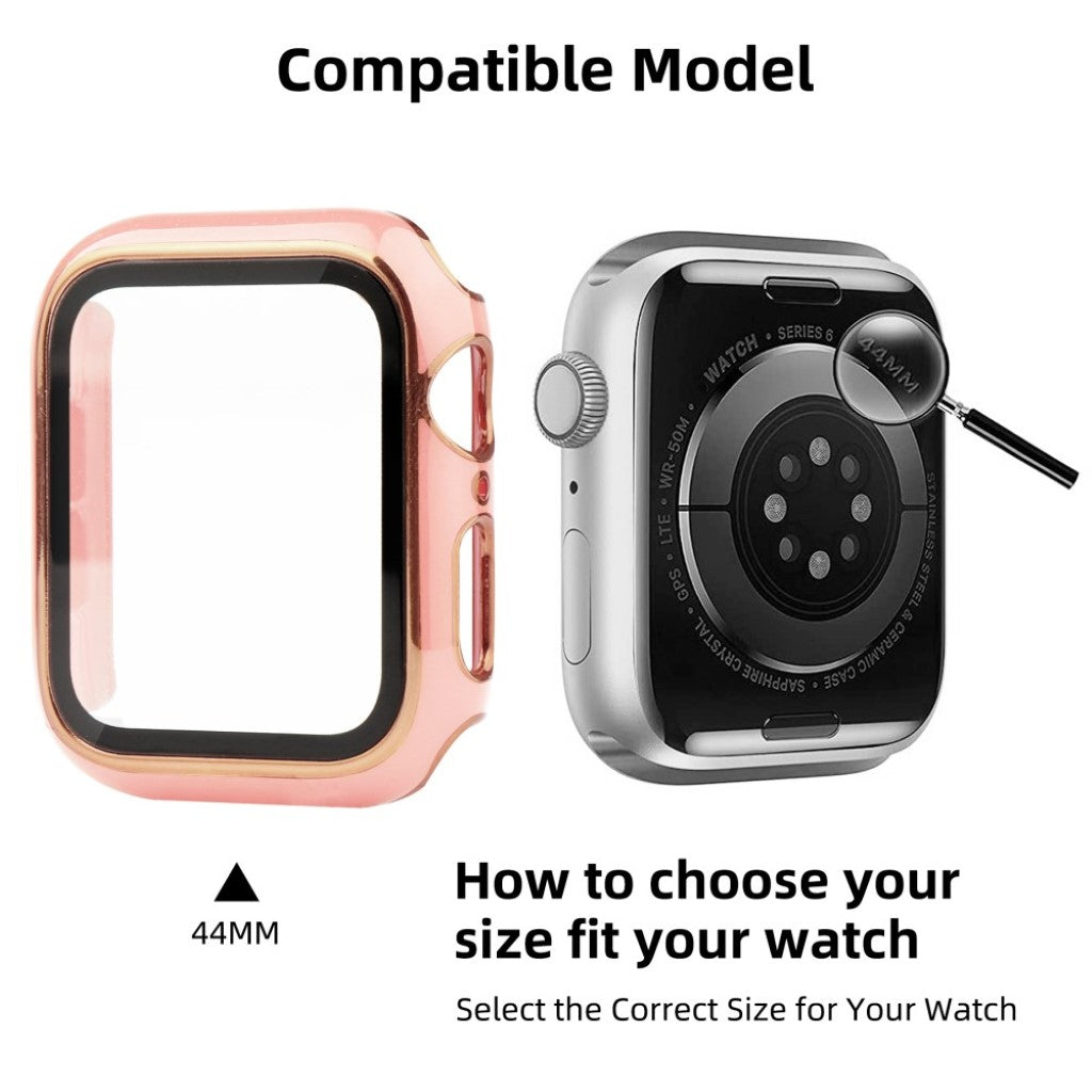 Meget Flot Universal Apple Cover med Skærmbeskytter i Plastik og Hærdet Glas - Pink#serie_4