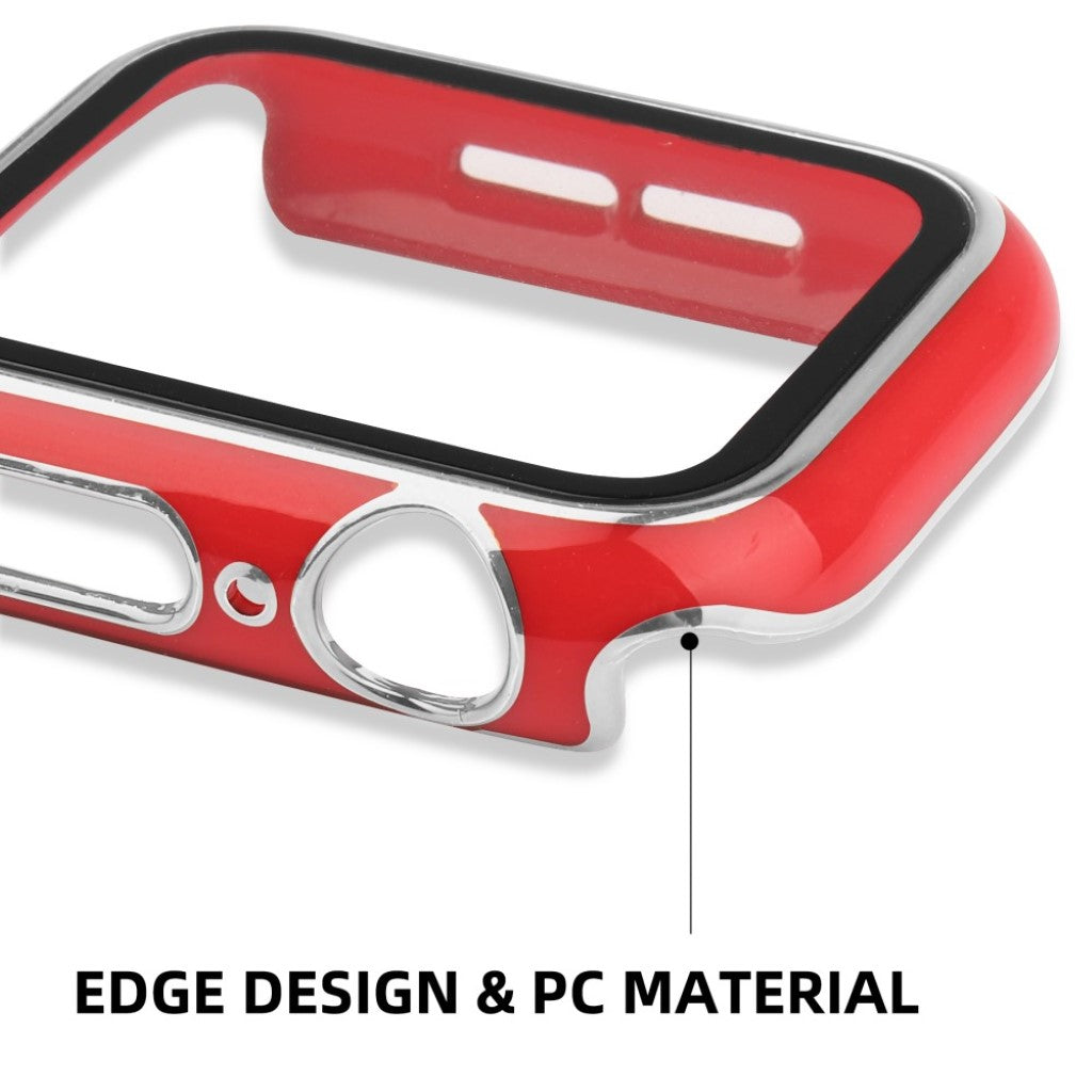 Meget Flot Universal Apple Cover med Skærmbeskytter i Plastik og Hærdet Glas - Rød#serie_8