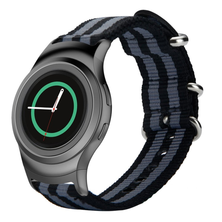 Super slidstærk Samsung Gear S2 Nylon Rem - Sort#serie_2