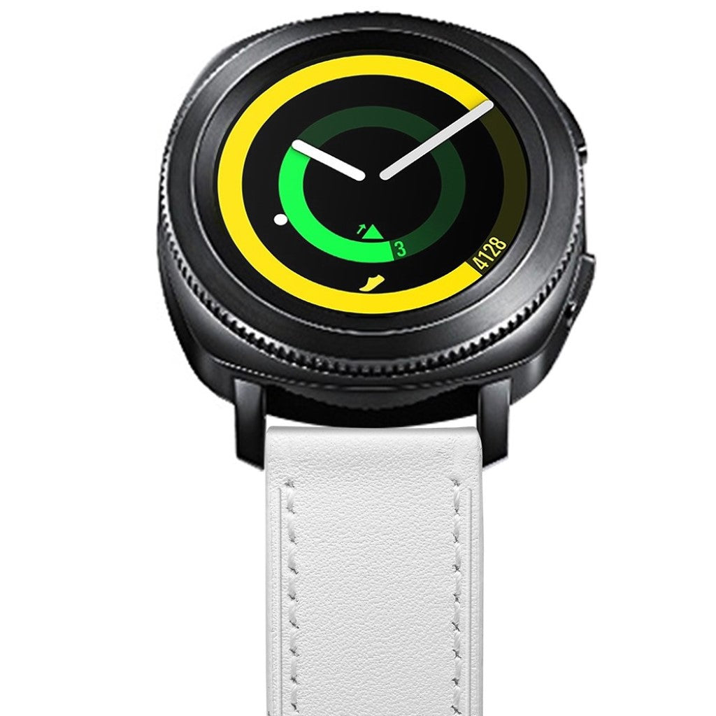 Helt vildt sejt Samsung Gear Sport Ægte læder Rem - Hvid#serie_6