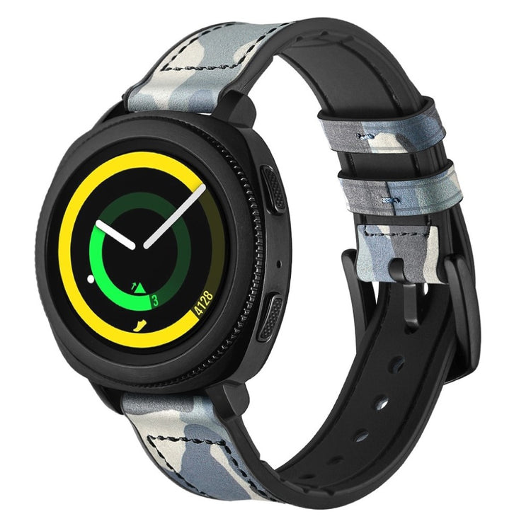 Glimrende Samsung Gear Sport Ægte læder og Silikone Rem - Flerfarvet#serie_2